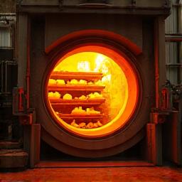 Interno di un forno per ceramica ad alta temperatura