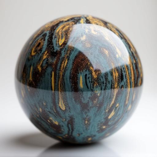 Dettaglio di una palla da bowling in ceramica personalizzata